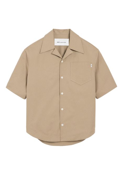 camp collar wide ss shirt man beige AMI PARIS | USH811.CO0214A036